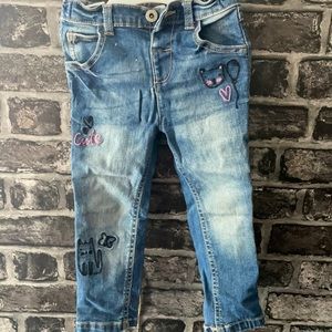 Toddler girls stretchy waist jeans